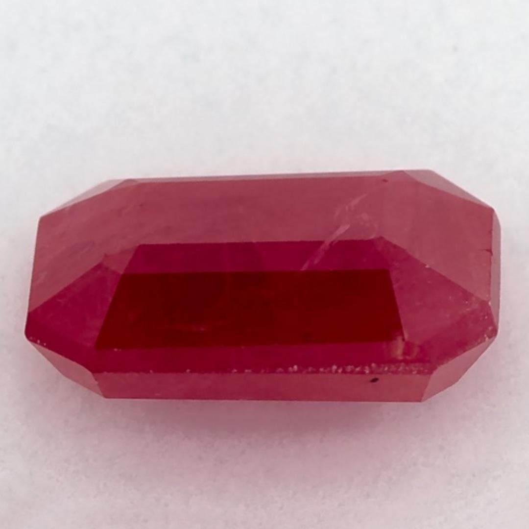Women's 1.24 Ct Ruby Octagon Cut Loose Gemstone For Sale