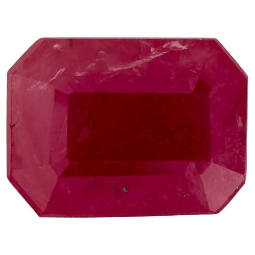 1.24 Ct Ruby Octagon Cut Loose Gemstone For Sale