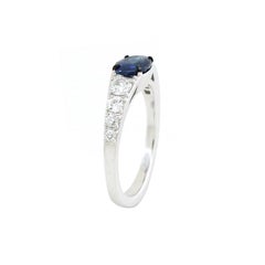 1.24 cts Sapphire Ring set along with old mine cut diamonds
