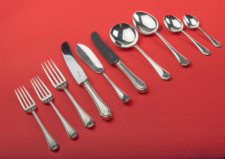 124-Piece Set of Silver Plated Flatware for 12 Persons by Perovetz London 7