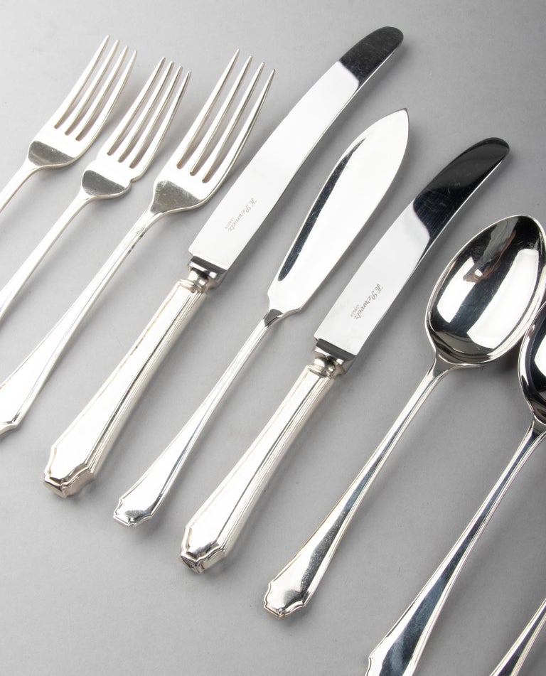 124-Piece Set of Silver Plated Flatware for 12 Persons by Perovetz London 14