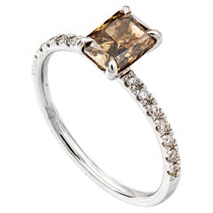 1.24 Tcw Natural Fancy Deep Yellow Brown Diamond Ring, No Reserve Price