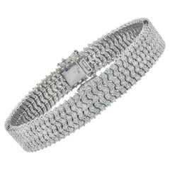 12.40 Carat Five Row Diamond Bracelet