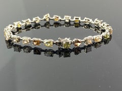 12.40 Carat Mix Shape Colored Diamond Tennis Bracelet