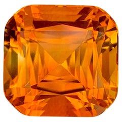 12.40 Carat Natural Loose Madeira Citrine Stone Cushion Cut Brazilian Gemstone