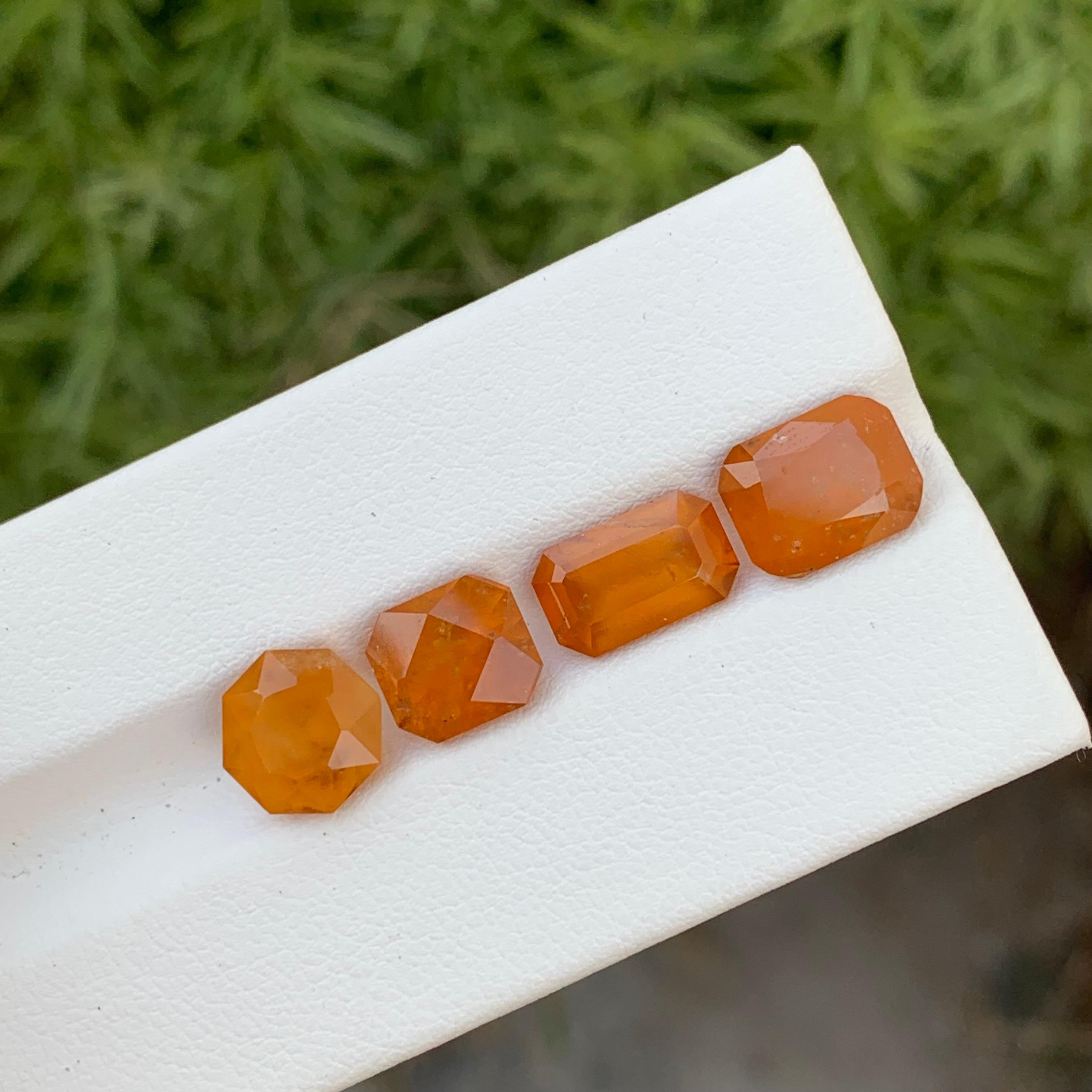 Women's or Men's  12.40 Carats Fanta Natural Loose Hessonite Smoky Garnet Lot For Jewelry Making For Sale