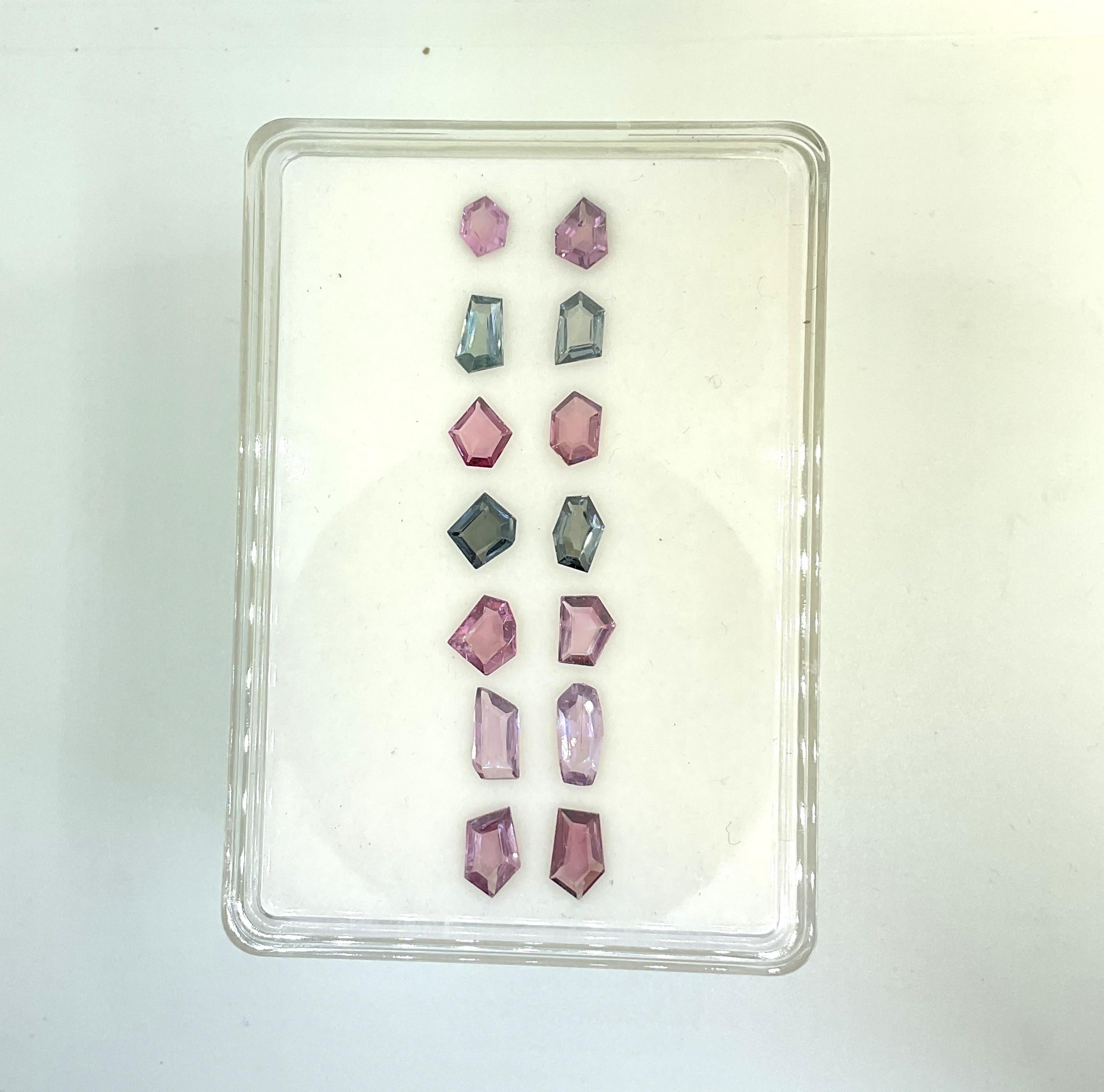 Rough Cut 12.40 Carats Grey & Pink Spinel Fancy Cut Stone Natural Gem For Top Fine Jewelry For Sale