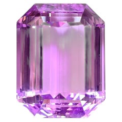 124.16 Carats Kunzite Natural Octagon Cut Stone Top Fine Color Quality Gemstone