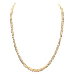12,43 Karat natürlicher Diamant-Tennis-Halskette aus 14K Gelbgold 18"