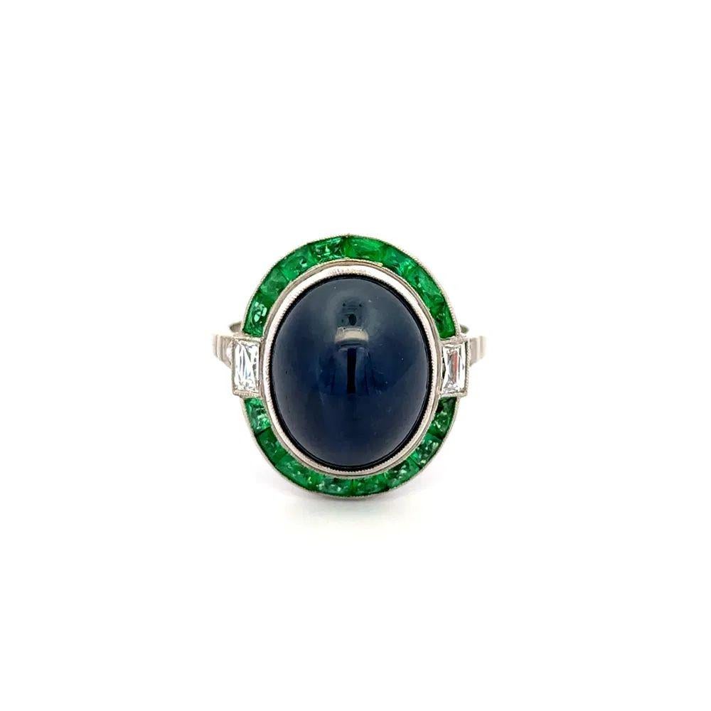 12,43 Karat Zuckerhut-Saphir GIA und Diamant Platin Statement-Cocktailring (Modernistisch) im Angebot