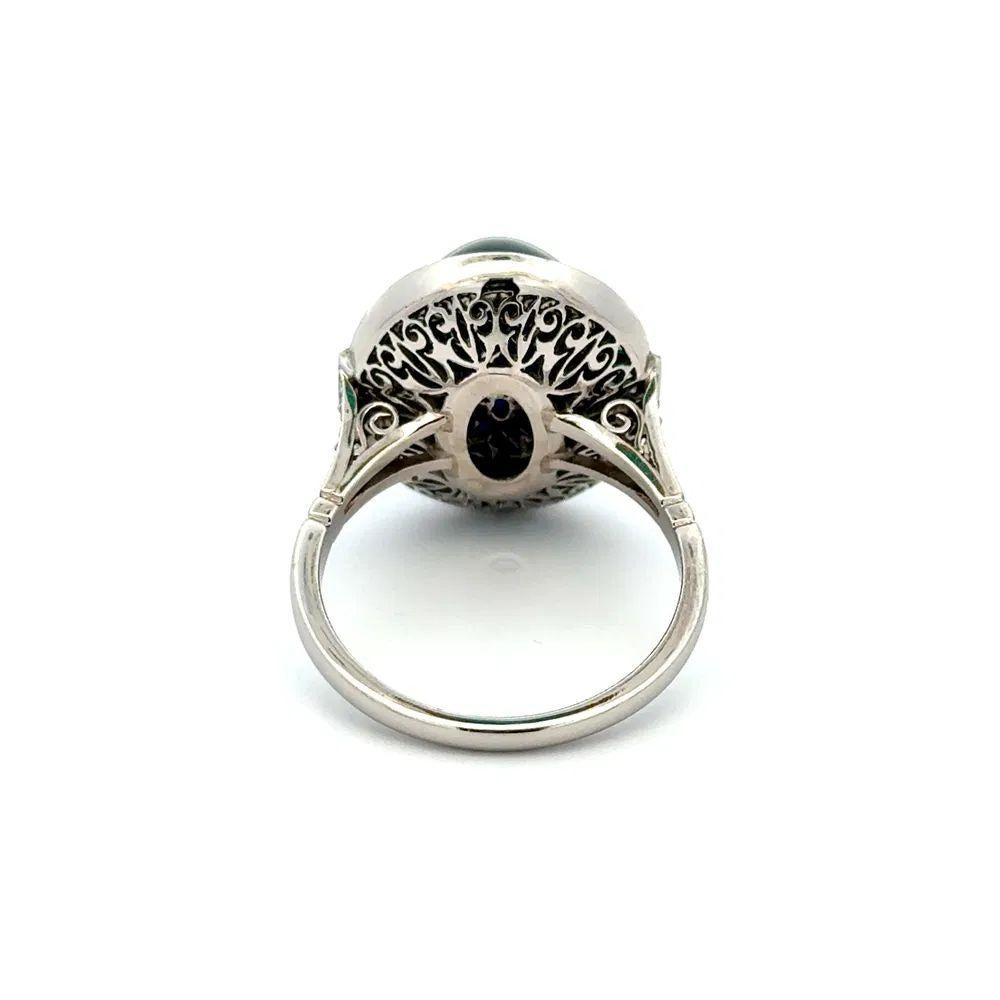 12,43 Karat Zuckerhut-Saphir GIA und Diamant Platin Statement-Cocktailring (Gemischter Schliff) im Angebot