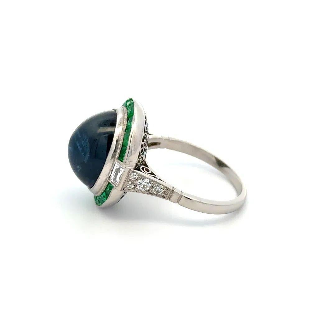 12,43 Karat Zuckerhut-Saphir GIA und Diamant Platin Statement-Cocktailring im Zustand „Hervorragend“ im Angebot in Montreal, QC