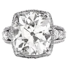 12.43 Carats Cushion Diamond 18k Gold Engagement Ring