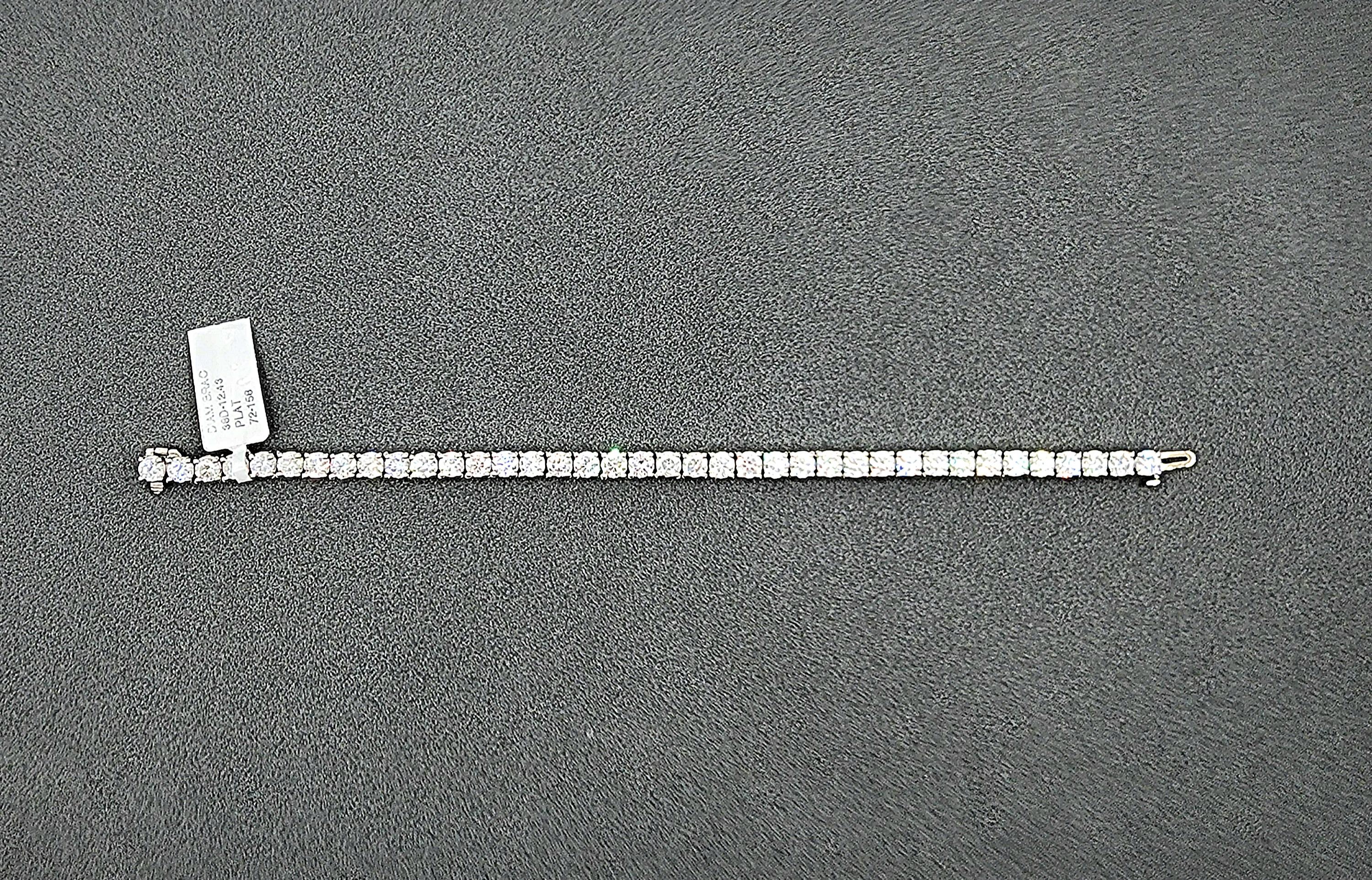 Bracelet de tennis en diamant de 12.43 ct en vente 3