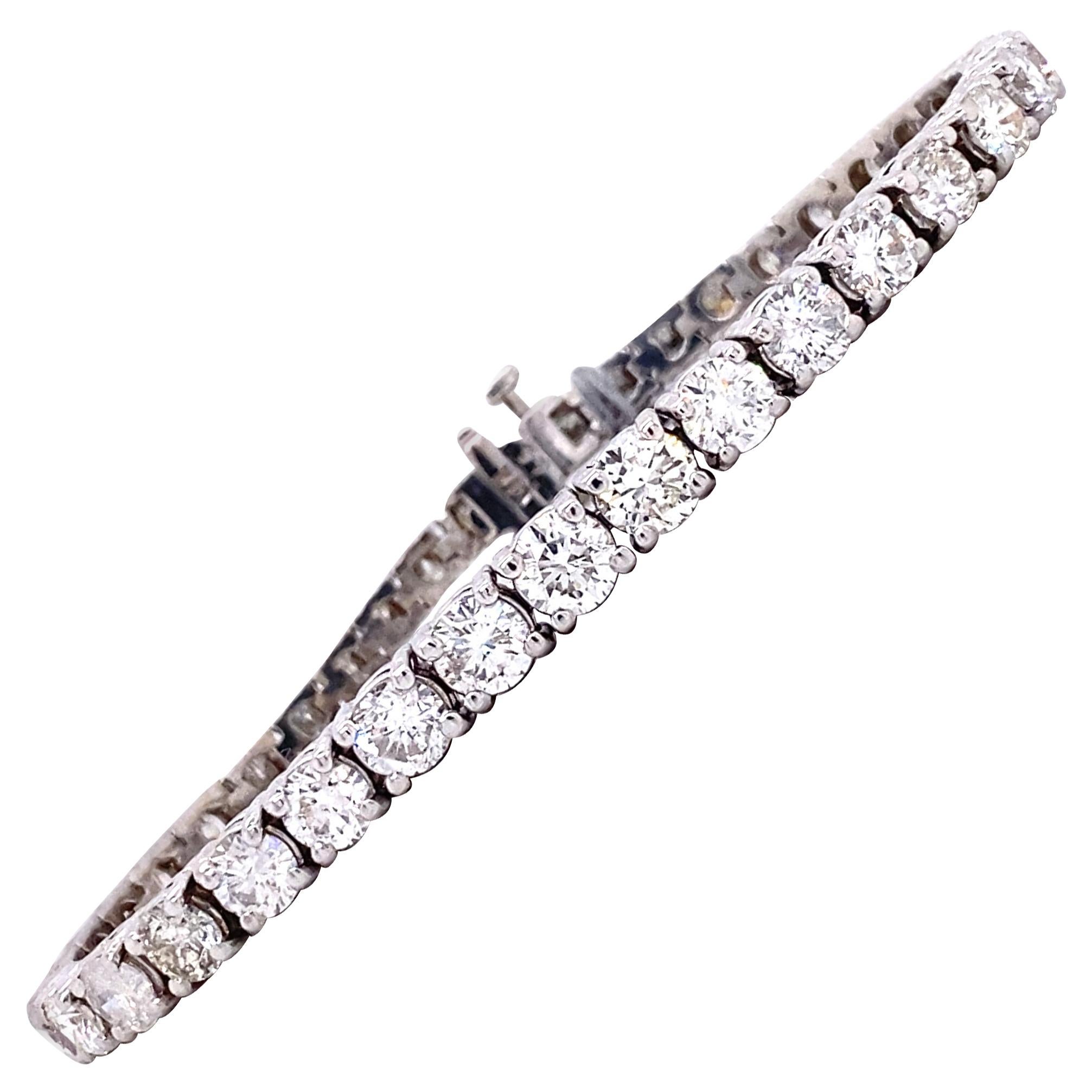 Bracelet tennis avec diamants de 12,45 carats en vente