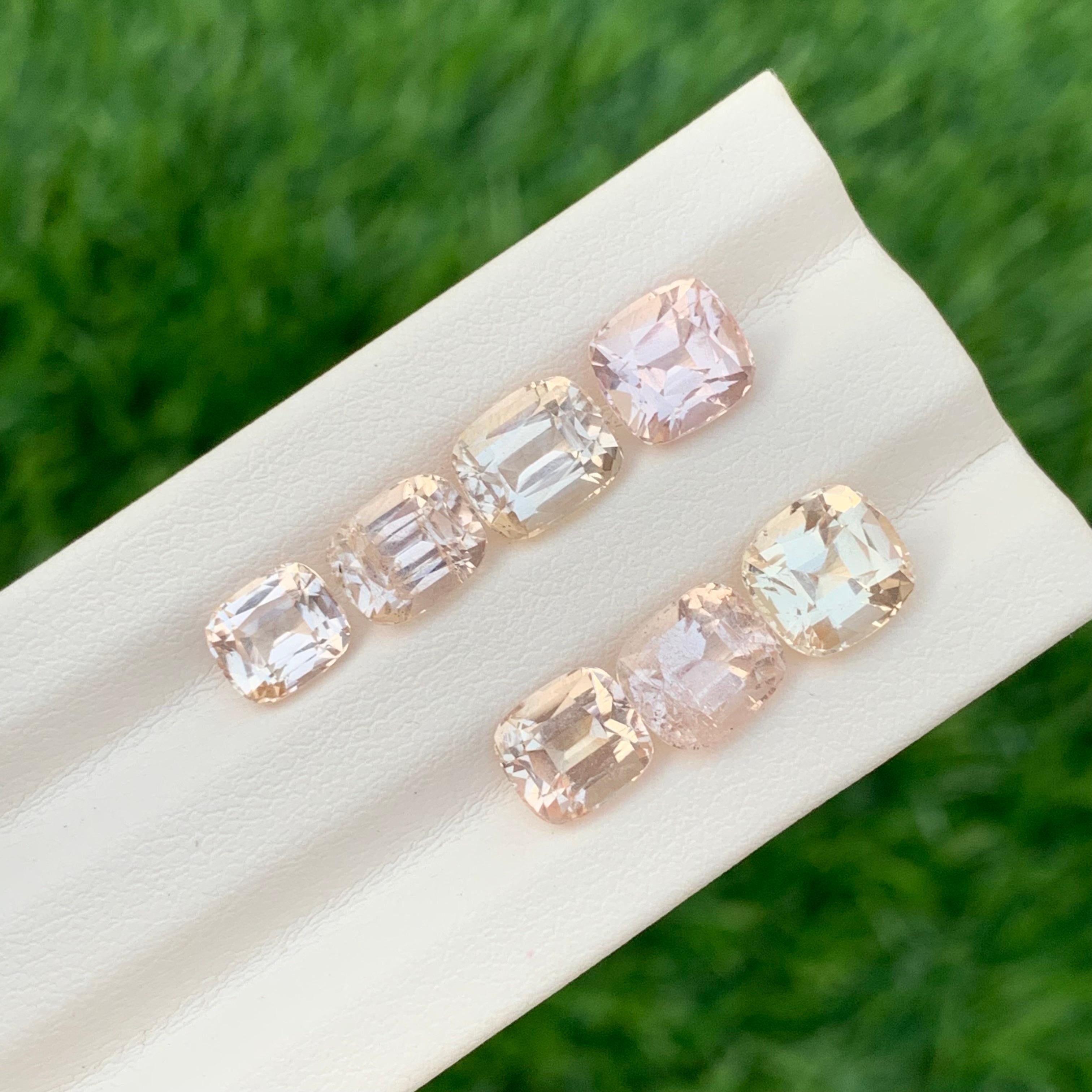 Cushion Cut 12.45 Carat Natural Faceted Imperial Topaz Lot For Jewellery Making For Sale