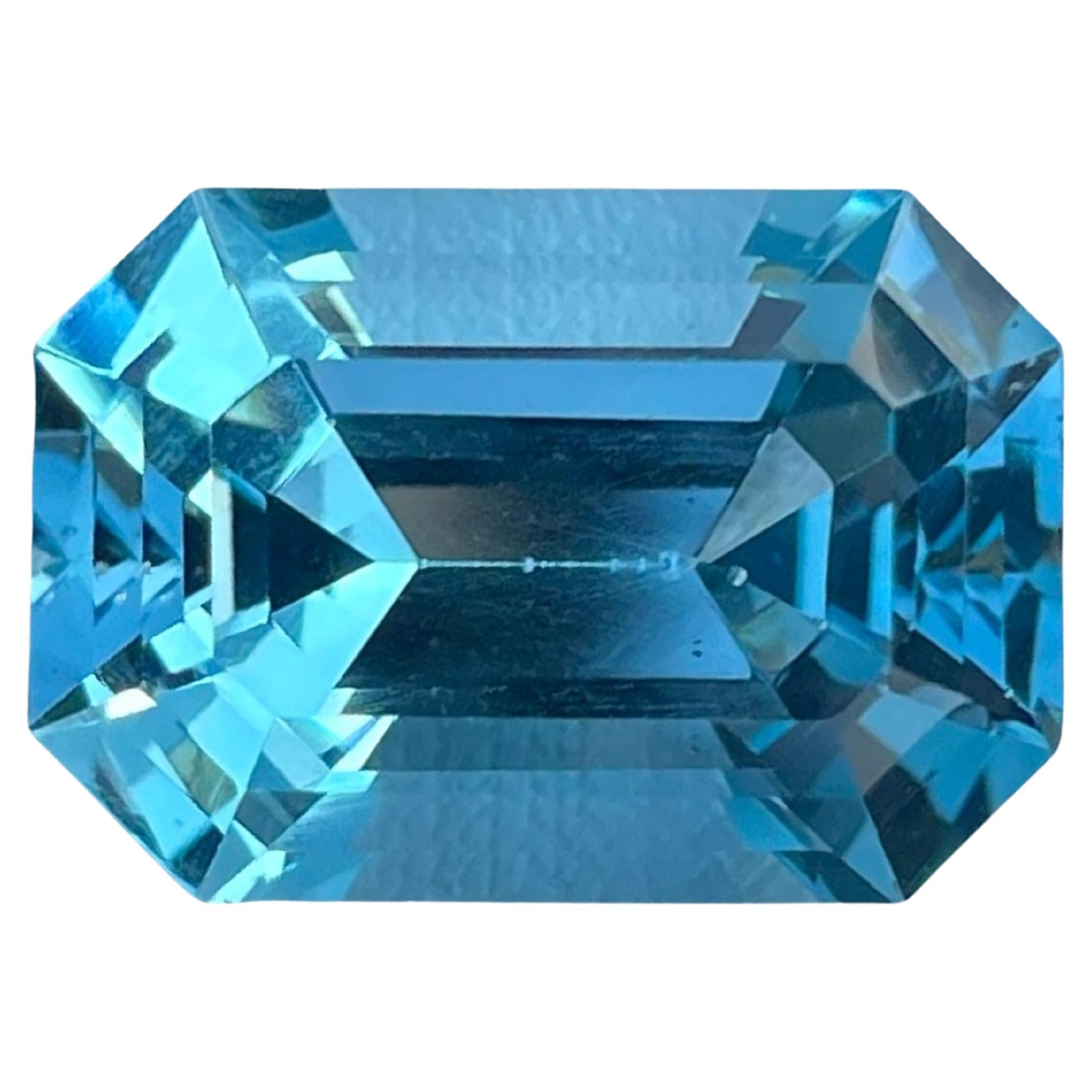 12,45 Quilates Maravilloso Topacio Azul Suizo Piedra Preciosa Topacio para Anillos Topacio Facetado