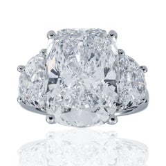12.45 Carat Radiant Diamond Ring Brilliant White 18K Gold Unparalleled