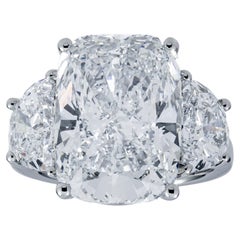 12.45 Carat Radiant Diamond Ring Brilliant White 18K Gold Unparalleled
