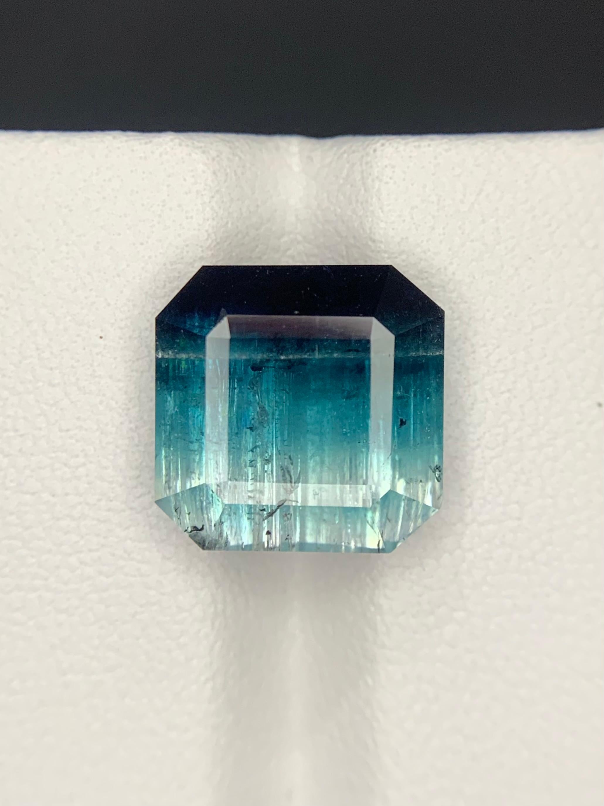 12.45 Carats Tourmaline tricolore en vrac Pierre précieuse naturelle de forme carrée en vente 4