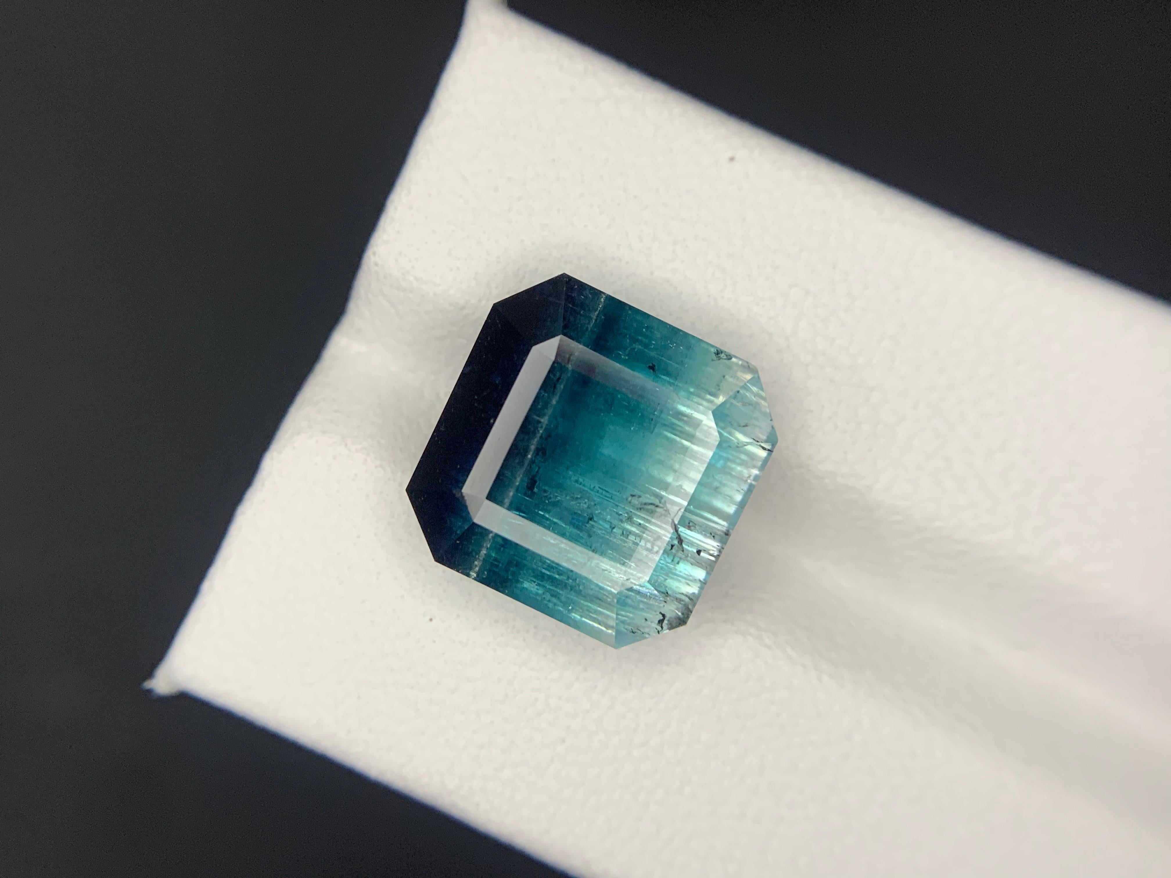 12.45 Carats Tourmaline tricolore en vrac Pierre précieuse naturelle de forme carrée en vente 6