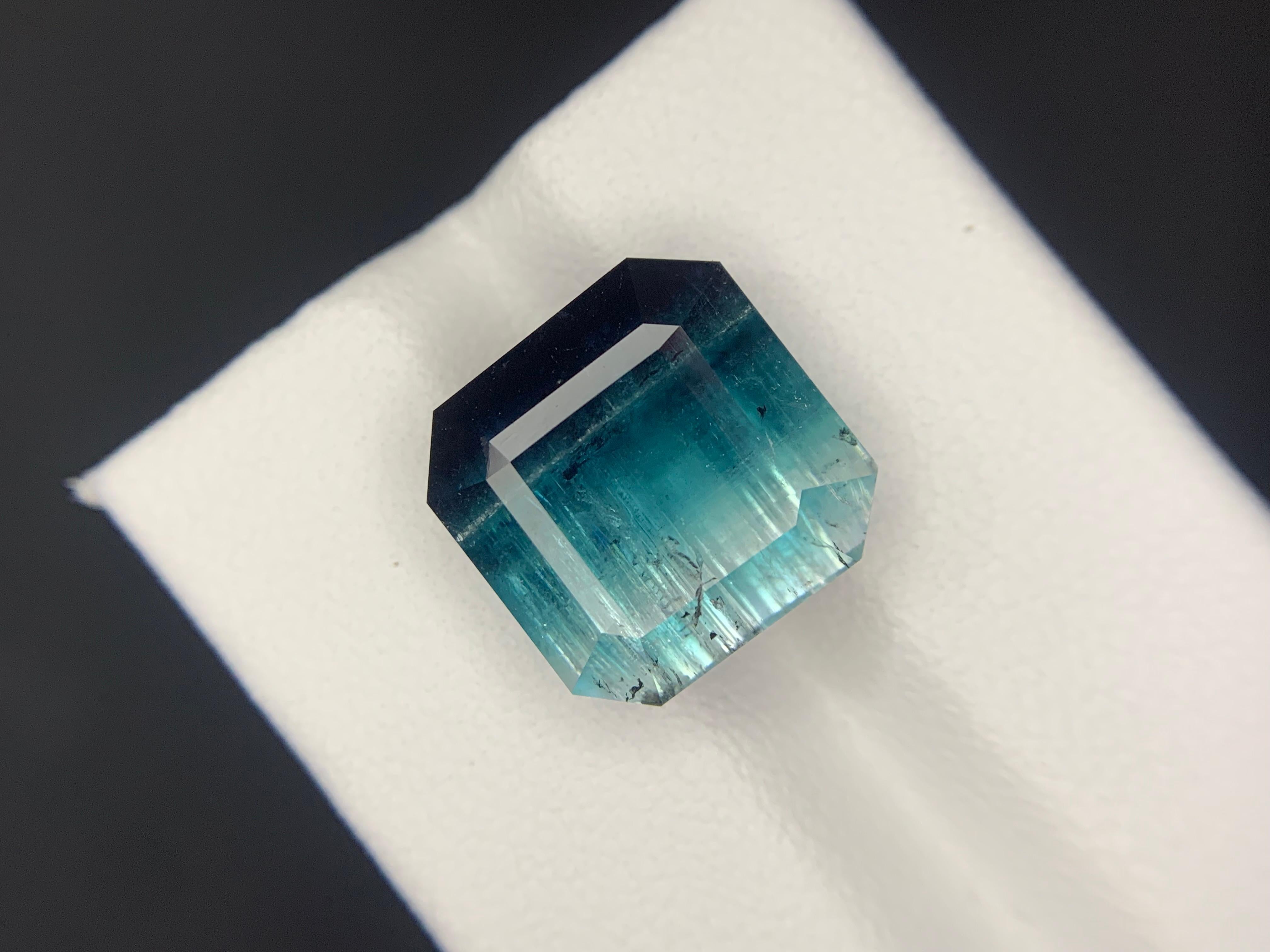 12.45 Carats Tourmaline tricolore en vrac Pierre précieuse naturelle de forme carrée en vente 7