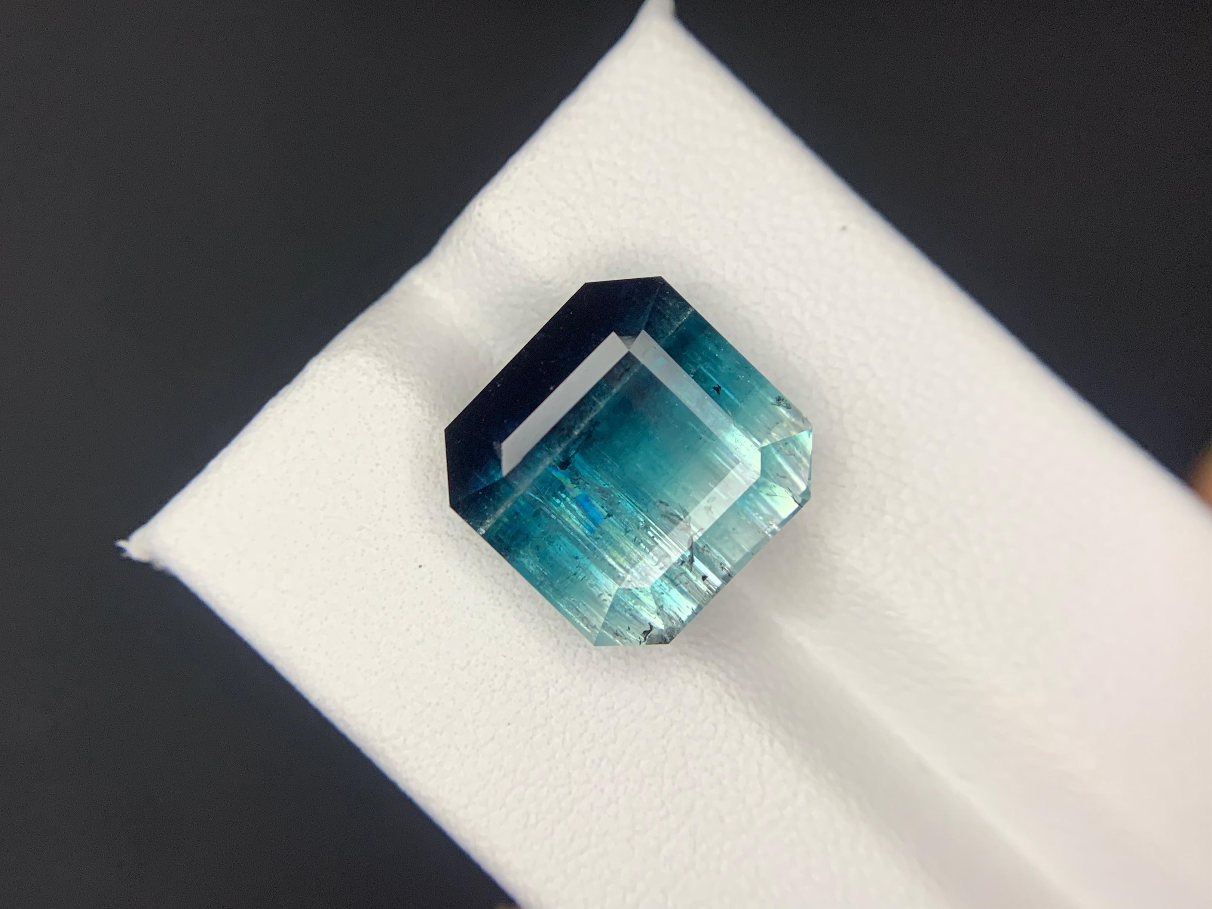12.45 Carats Tourmaline tricolore en vrac Pierre précieuse naturelle de forme carrée en vente 8