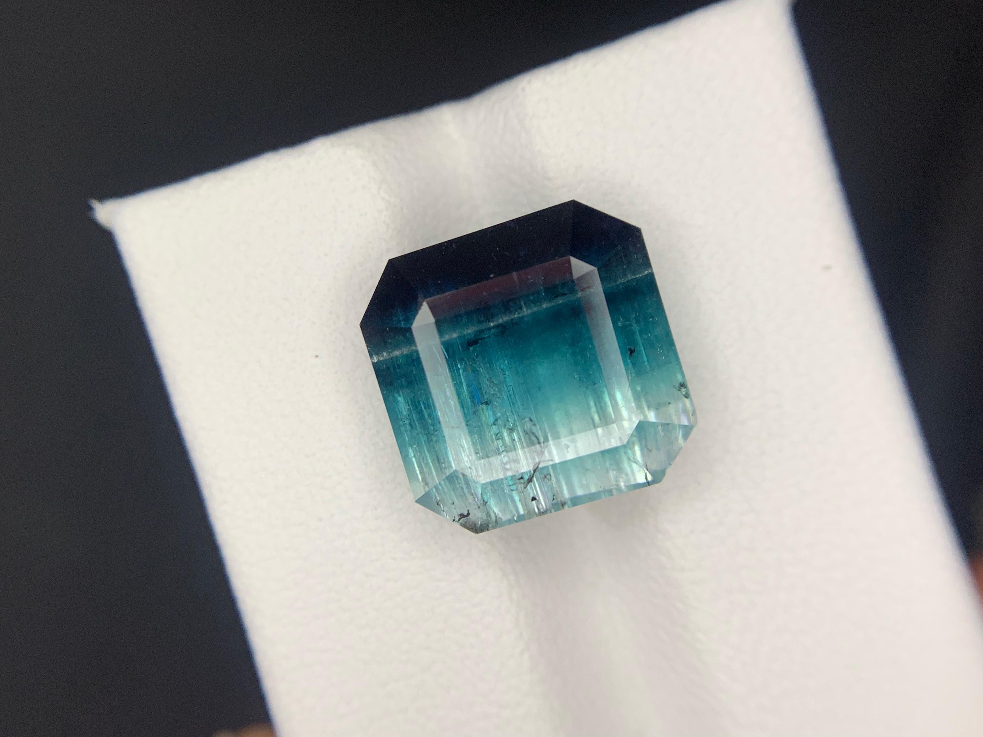 12.45 Carats Tourmaline tricolore en vrac Pierre précieuse naturelle de forme carrée en vente 9