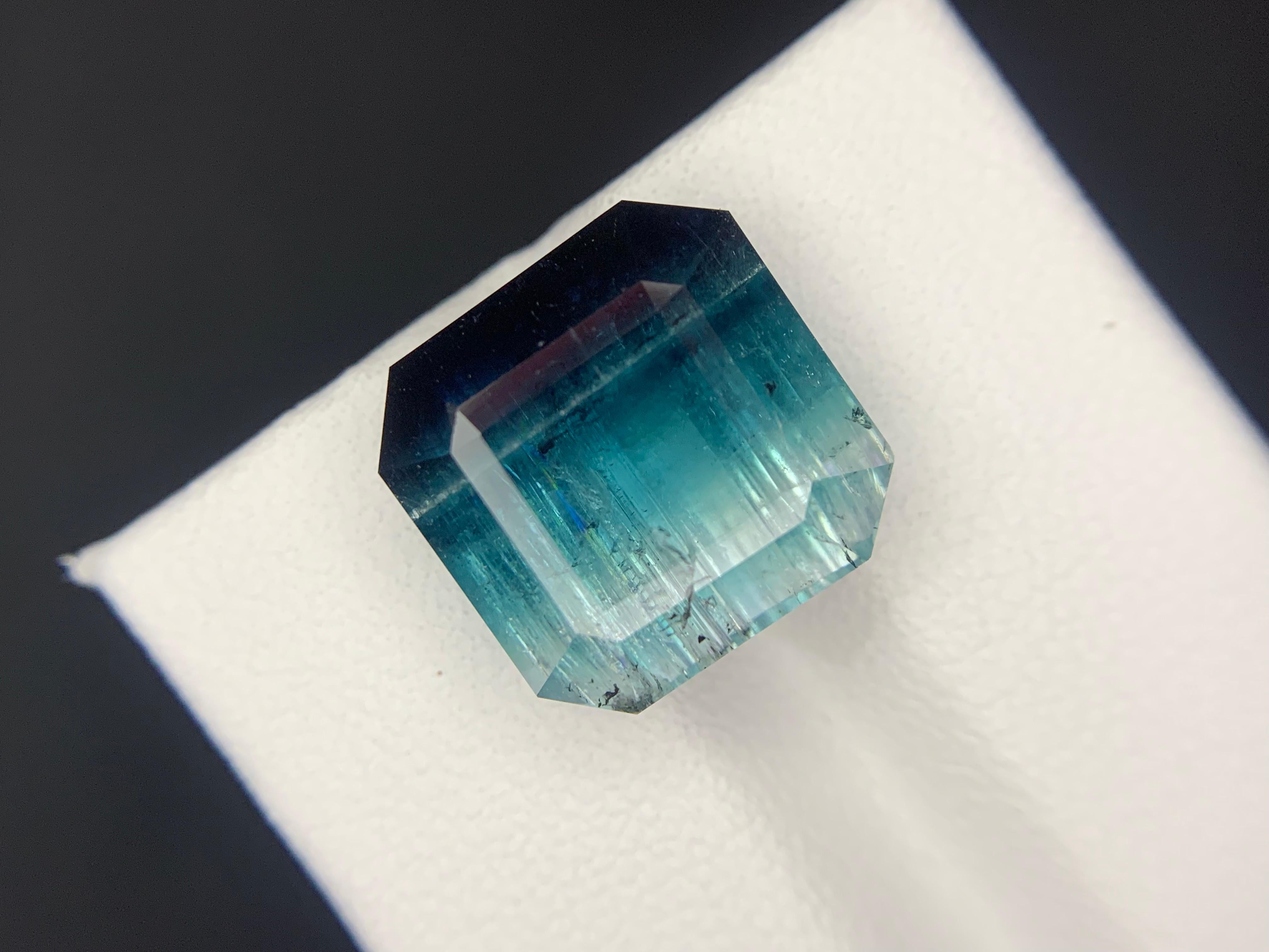 12.45 Carats Tourmaline tricolore en vrac Pierre précieuse naturelle de forme carrée en vente 11