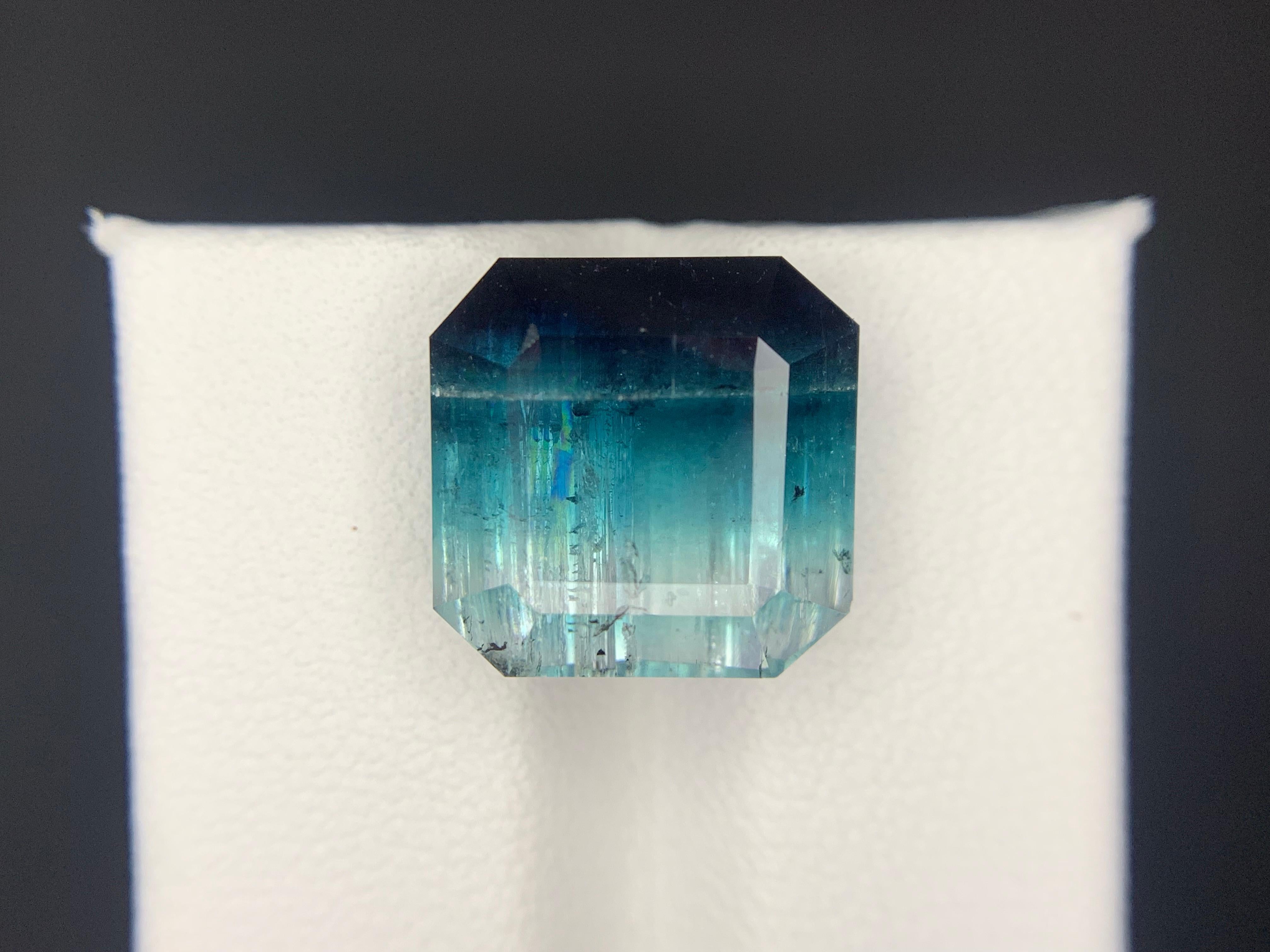 12.45 Carats Tourmaline tricolore en vrac Pierre précieuse naturelle de forme carrée en vente 14