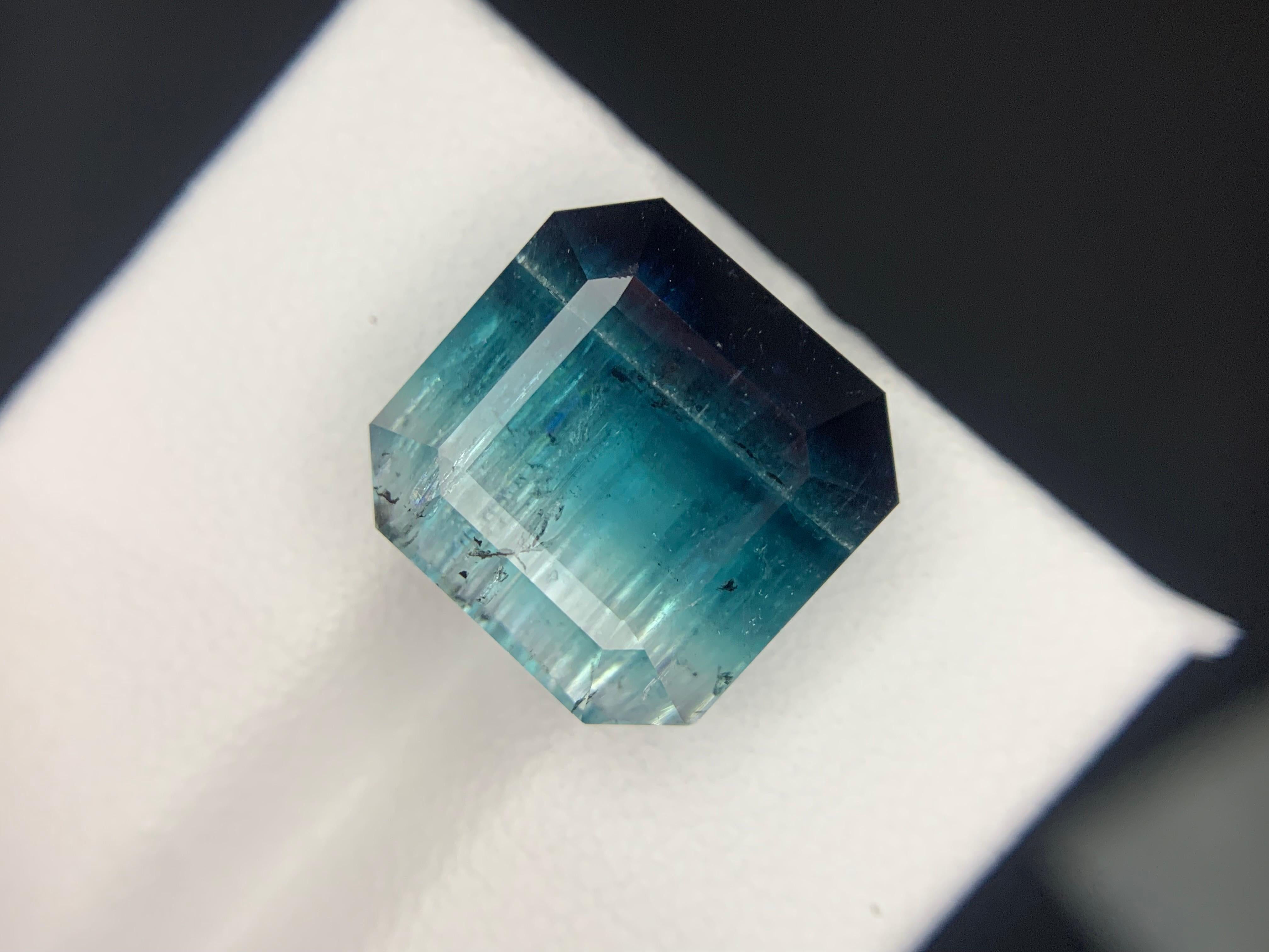 12.45 Carats Tourmaline tricolore en vrac Pierre précieuse naturelle de forme carrée en vente 2