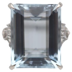 12.46 Karat Aquamarin-Diamant-Platinring