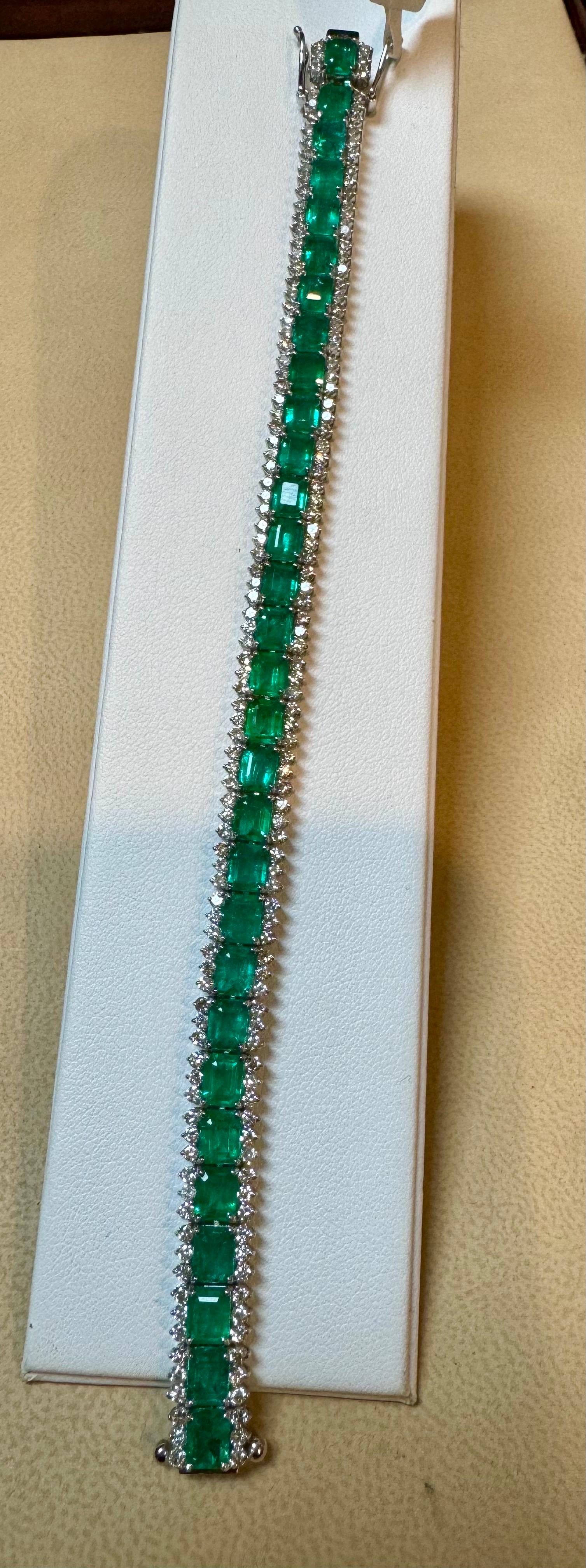 12,46 Karat natürliches sambisches Tennisarmband mit 3,25 Karat Diamanten und 18 Karat Gold 3