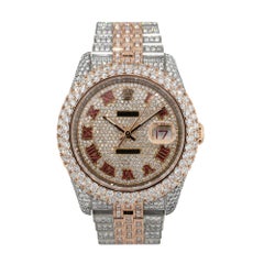 12.49 Carat Rolex 116201 Datejust Two-Tone Diamond Pave Watch