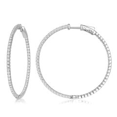 1.24ct 1.5 inch Diamond Pavé Hoop Earrings