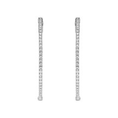 1.24ct 1.5 inch Diamond Pavé Hoop Earrings
