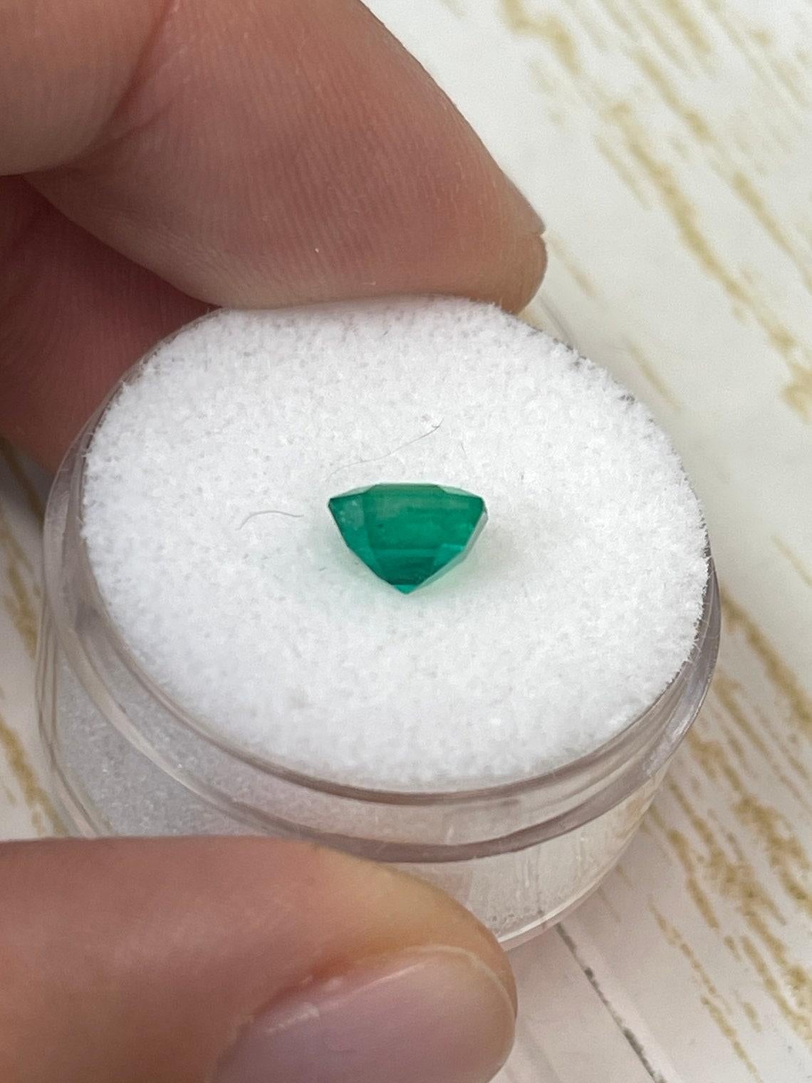 Femenino o masculino Esmeralda colombiana talla Asscher verde azulada de 1,24 ct 6,7x6,7 genuina piedra de nacimiento de mayo en venta