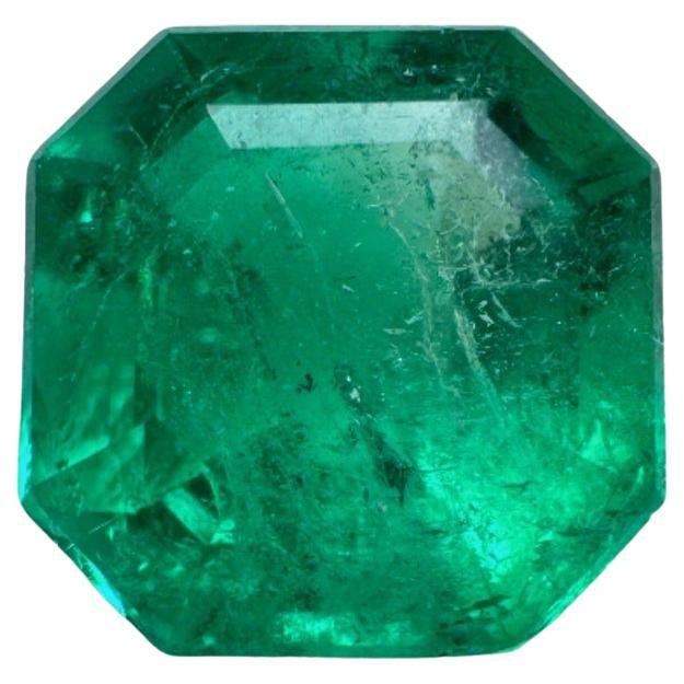 Esmeralda colombiana talla Asscher verde azulada de 1,24 ct 6,7x6,7 genuina piedra de nacimiento de mayo en venta