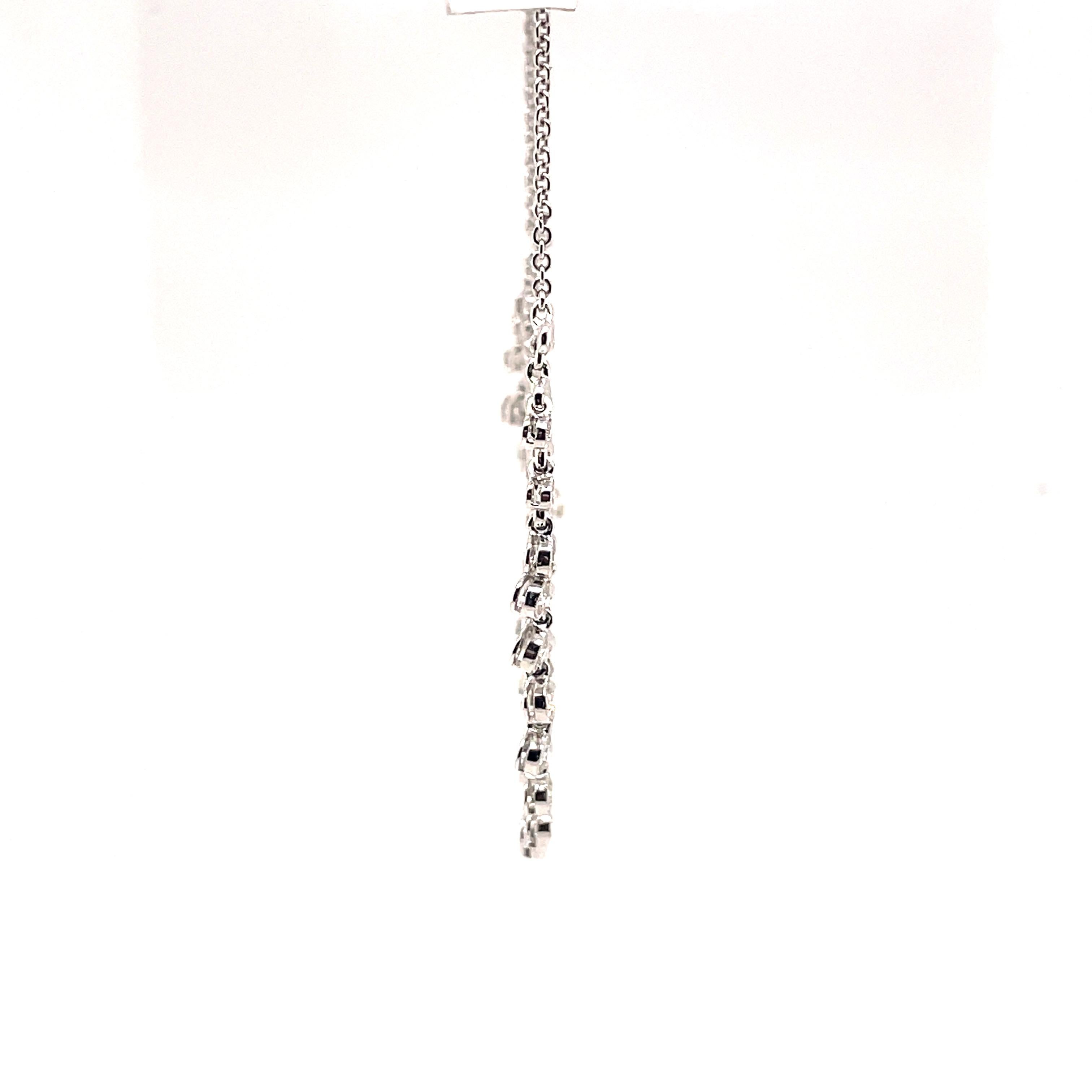 necklace with dangling diamonds