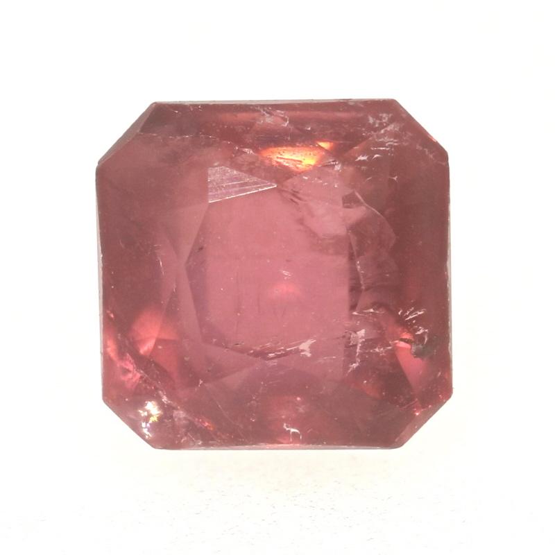 Women's or Men's 1.24ct Loose Tourmaline Gemstone - Pink Square Cut For Sale