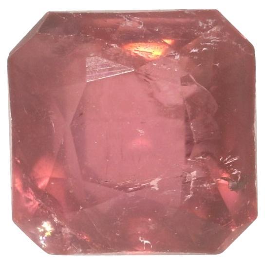 1.24ct Loose Tourmaline Gemstone - Pink Square Cut For Sale