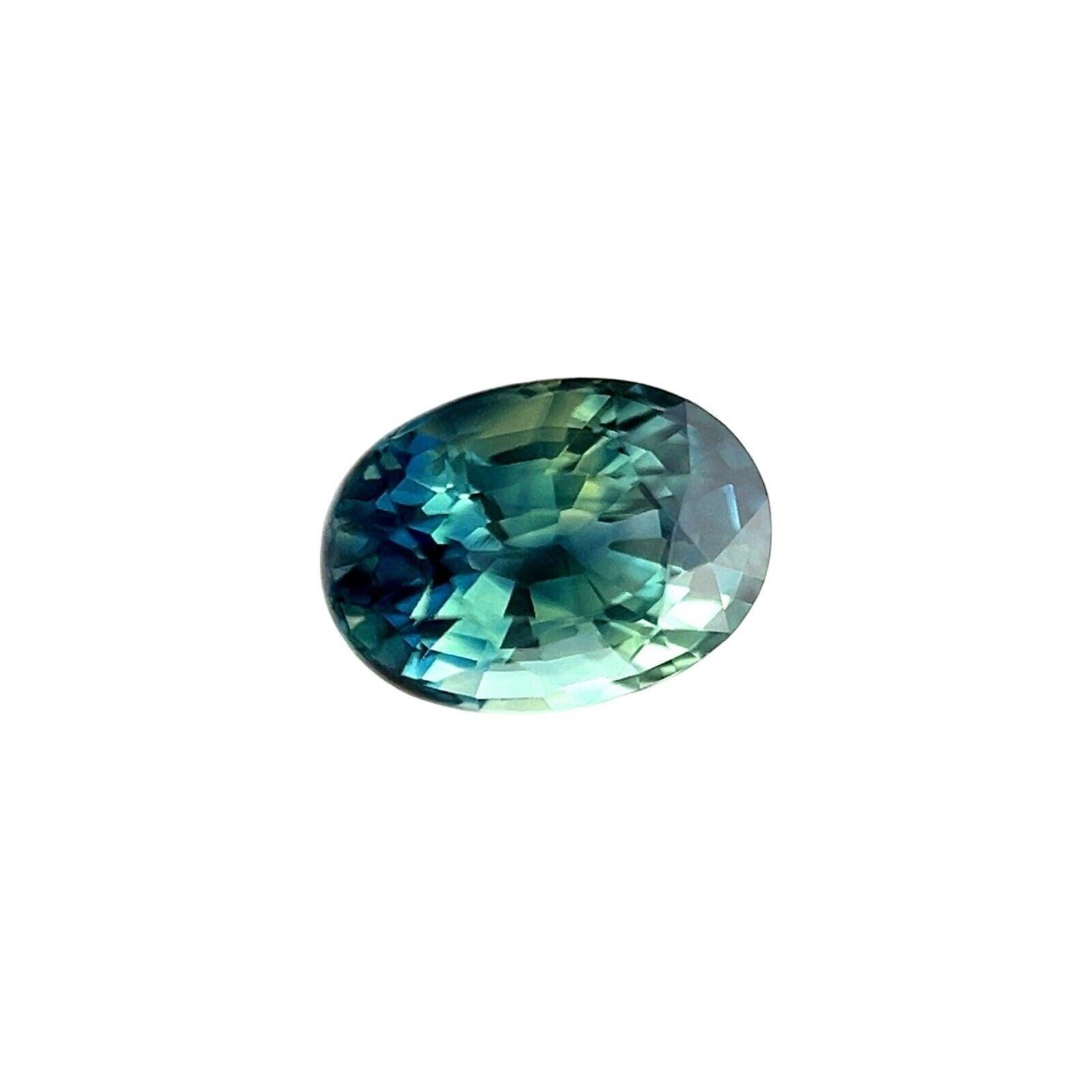 1.24ct Natural Vivid Blue Green Bi Colour Sapphire Oval Cut Gemstone 6.8x5mm If

Fine Natural Vivid Green Blue Bi Colour Sapphire Gemstone. IF.
1.24 Carat with a beautiful and unique vivid greenish blue colour and excellent clarity, a very clean