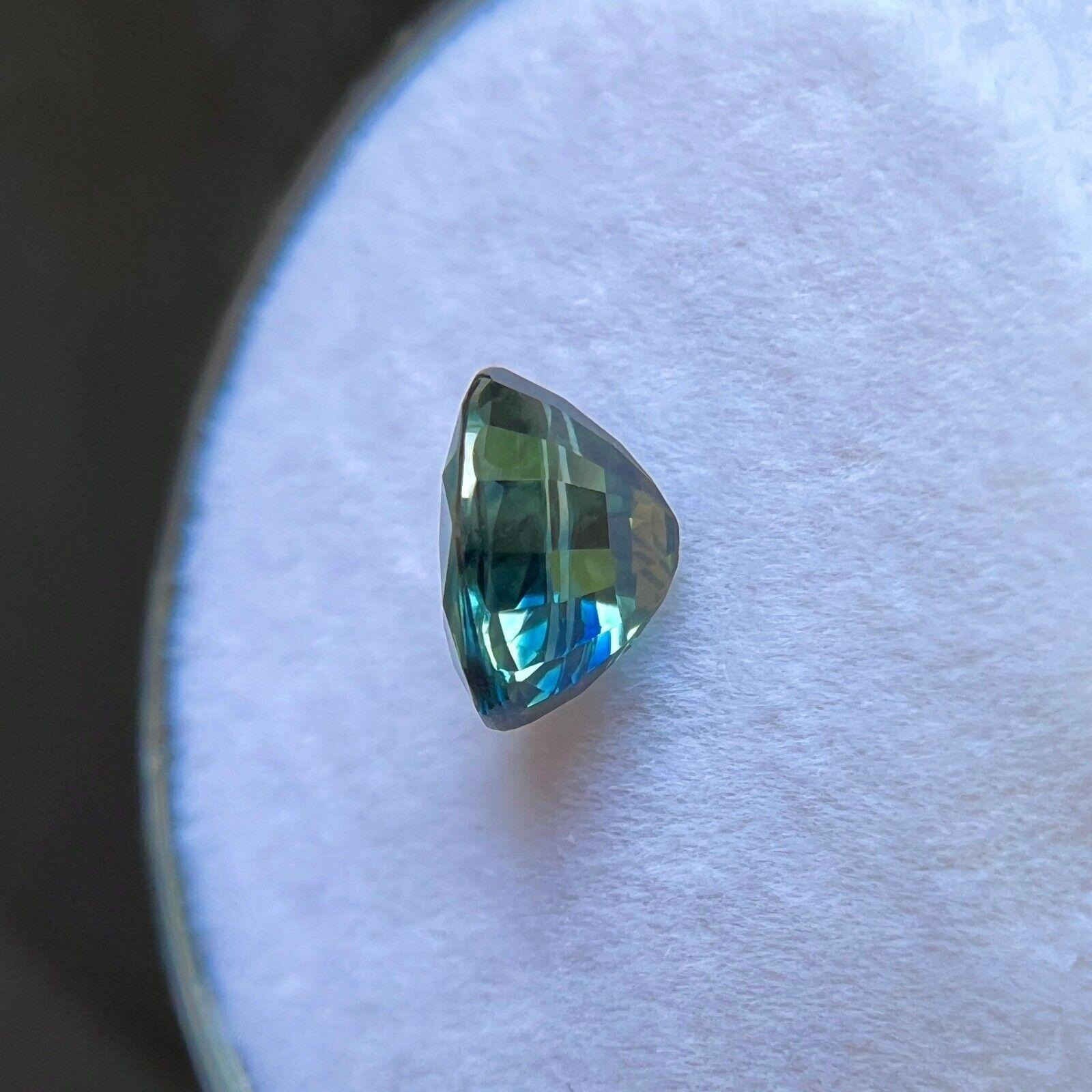 1.24ct Natural Vivid Blue Green Bi Colour Sapphire Oval Cut Gemstone 6.8x5mm If For Sale 1
