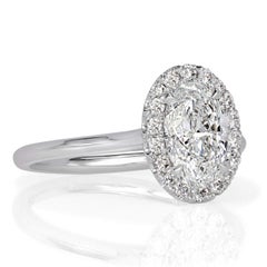 Bague de fiançailles à diamant ovale de 1.24ct
