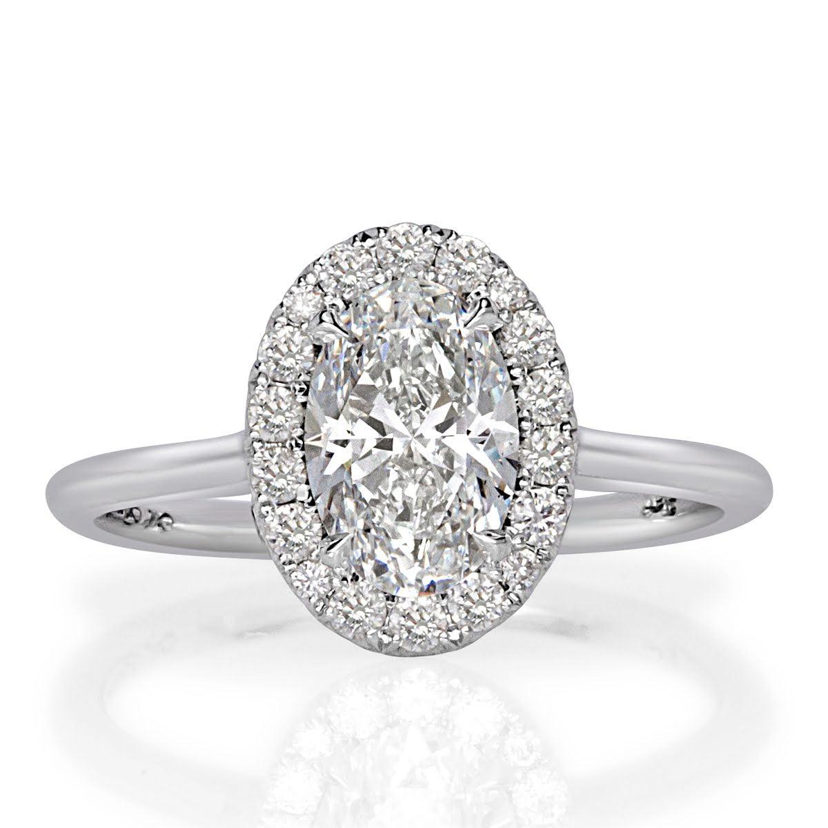 1.24ct Oval Cut Diamond Engagement Ring For Sale