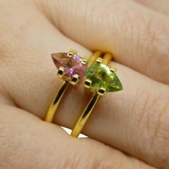 1.24ct Pair Pear Pink/Green Tourmaline