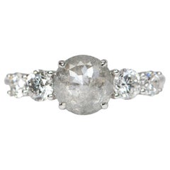 1,24 Karat Rosenschliff Icy Diamant Brillant Seiten 14K Weißgold Verlobungsring R6290