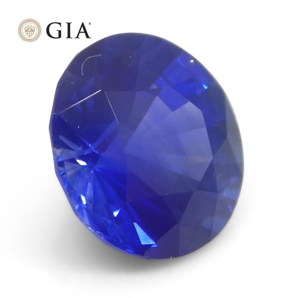 Saphir bleu rond de 1.24 carat certifié GIA, Sri Lanka   en vente 6