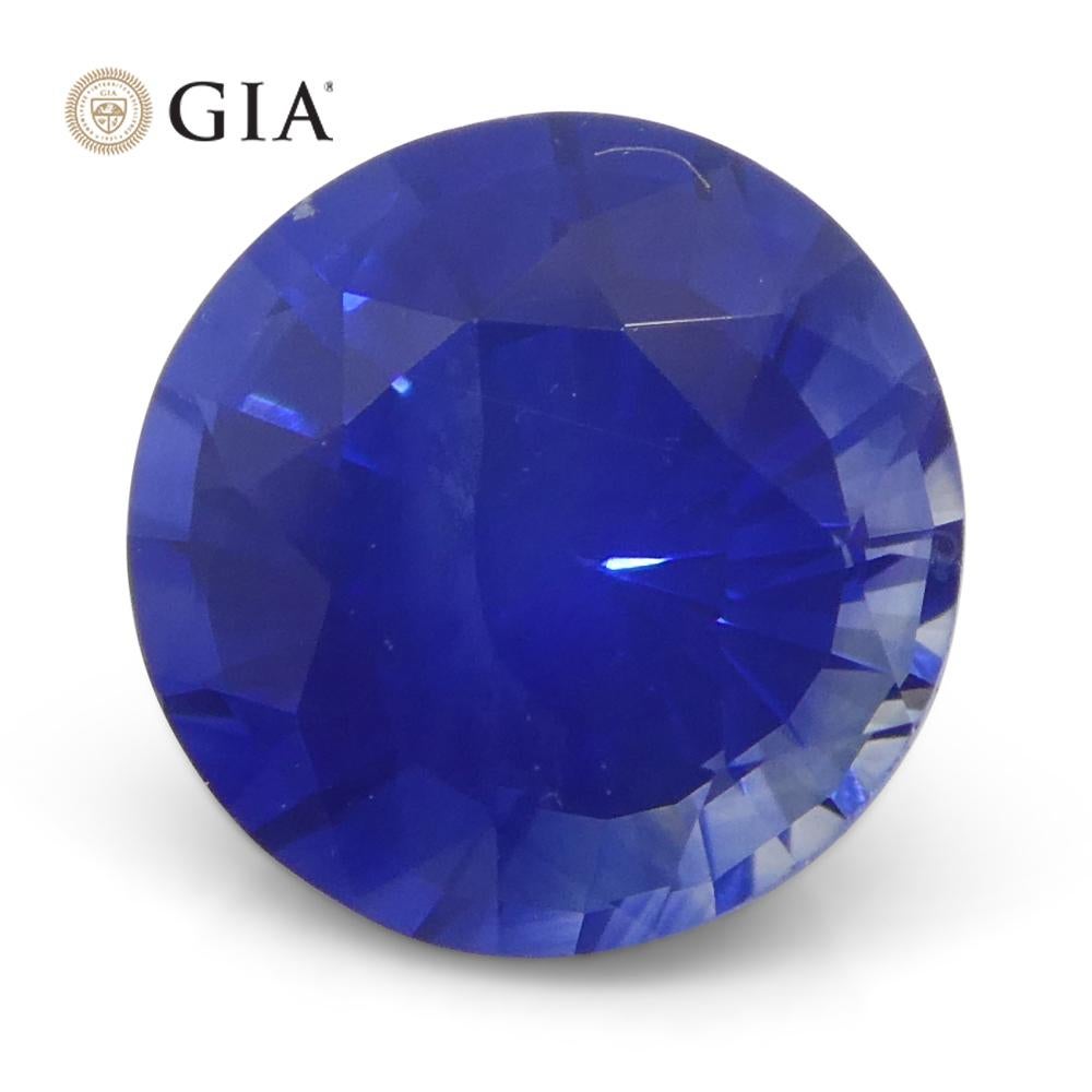 1.24ct Round Blue Sapphire GIA Certified Sri Lanka For Sale 8