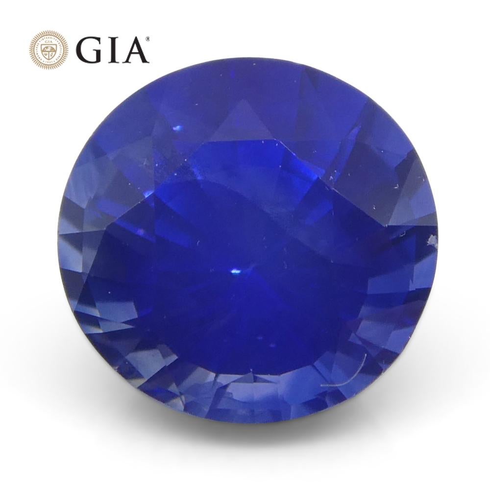 Women's or Men's 1.24ct Round Blue Sapphire GIA Certified Sri Lanka   For Sale